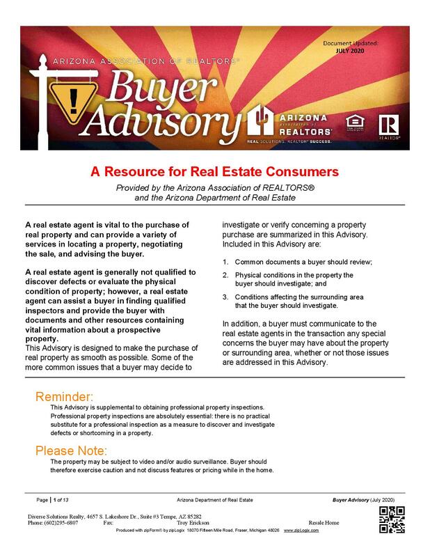 Arizona Buyers Advisory