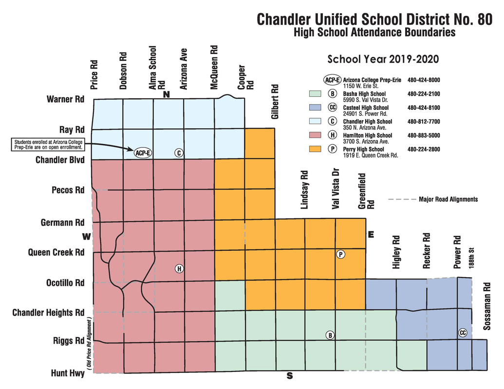 Chandler School District High School Boundary Map