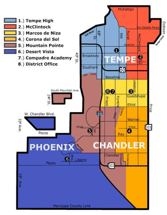 Tempe High School District and Boundary Map